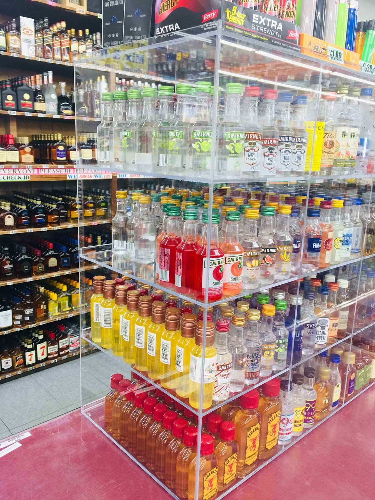 Commercial Retail Display Mini Sampler 50ml Liquor Shot Airplane Bottles rack
