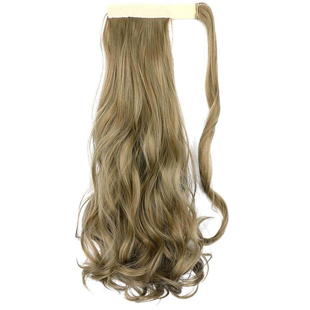 Clip in -Wavy Ponytail Extensions As Human Pony Tail Long Hair Hairpiece Real