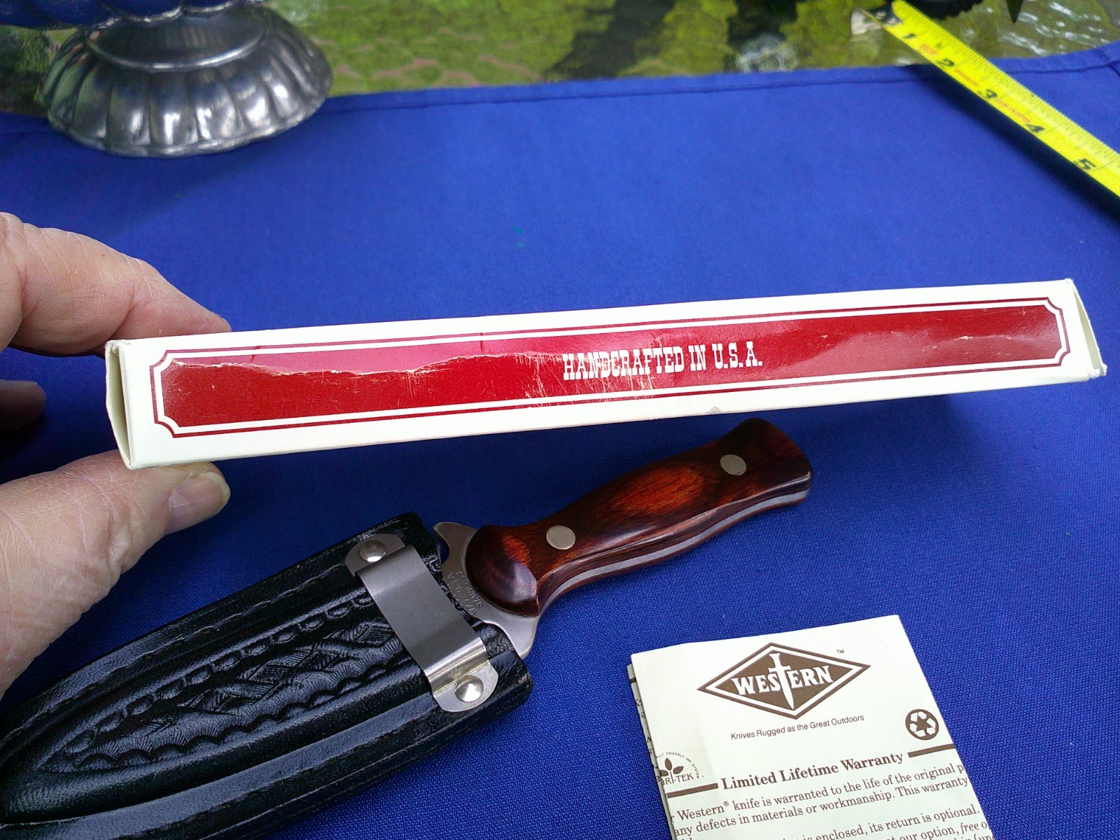 Vintage Western USA W75 Double Edge Boot Knife Dagger Fixed Blade W/Sheath NIB