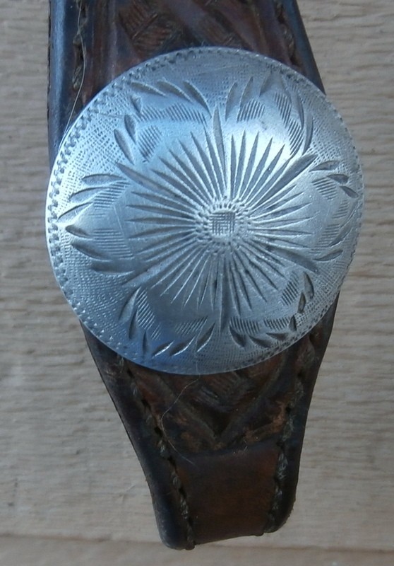 Vintage Basket Stamp Brow Knot Headstall Sterling Silver Overlay Fleming Buckles