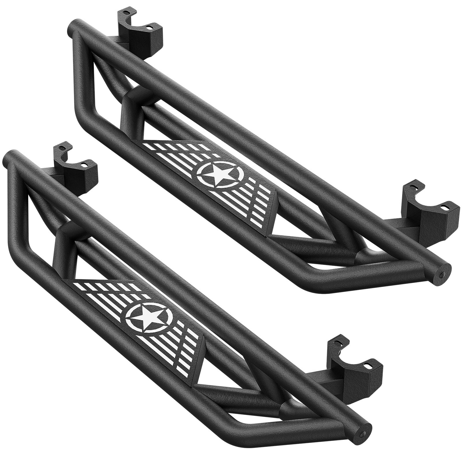 Running Boards For 2007-2018 Jeep Wrangler JK 2Doors Side Steps Nerf Bars Plates