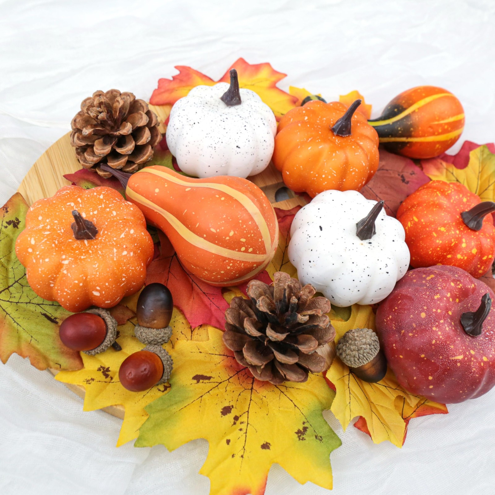 36PCS Mini Artificial Pumpkins Fall Decor Set - Realistic Small Mini, Style 2