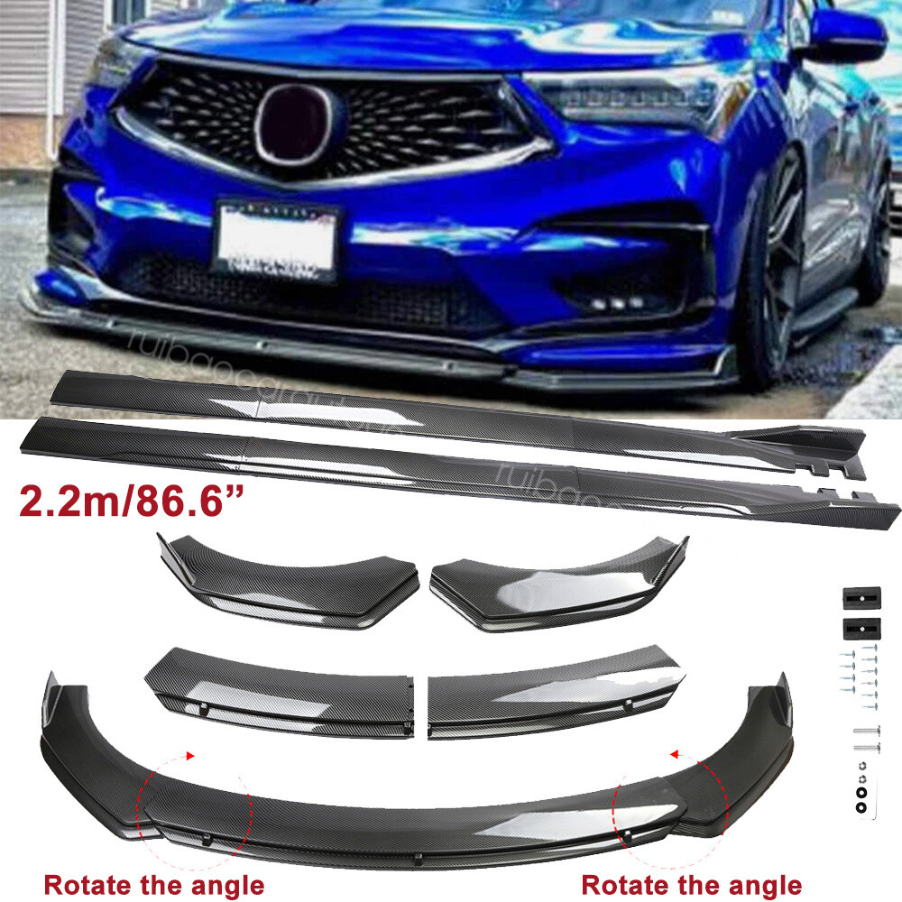 For Acura RDX 2020-2025 Carbon Style Front Bumper Lip Splitter Kit Side Skirt
