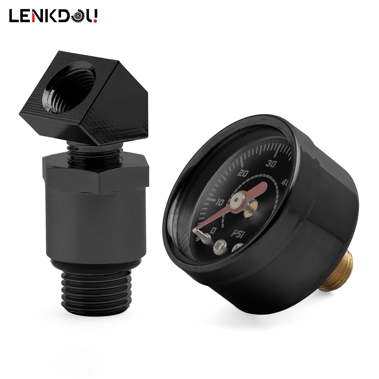 For Harley Big Twin EVO Engine 0-60 Psi Oil Pressure Filled Gauge Adapter Black