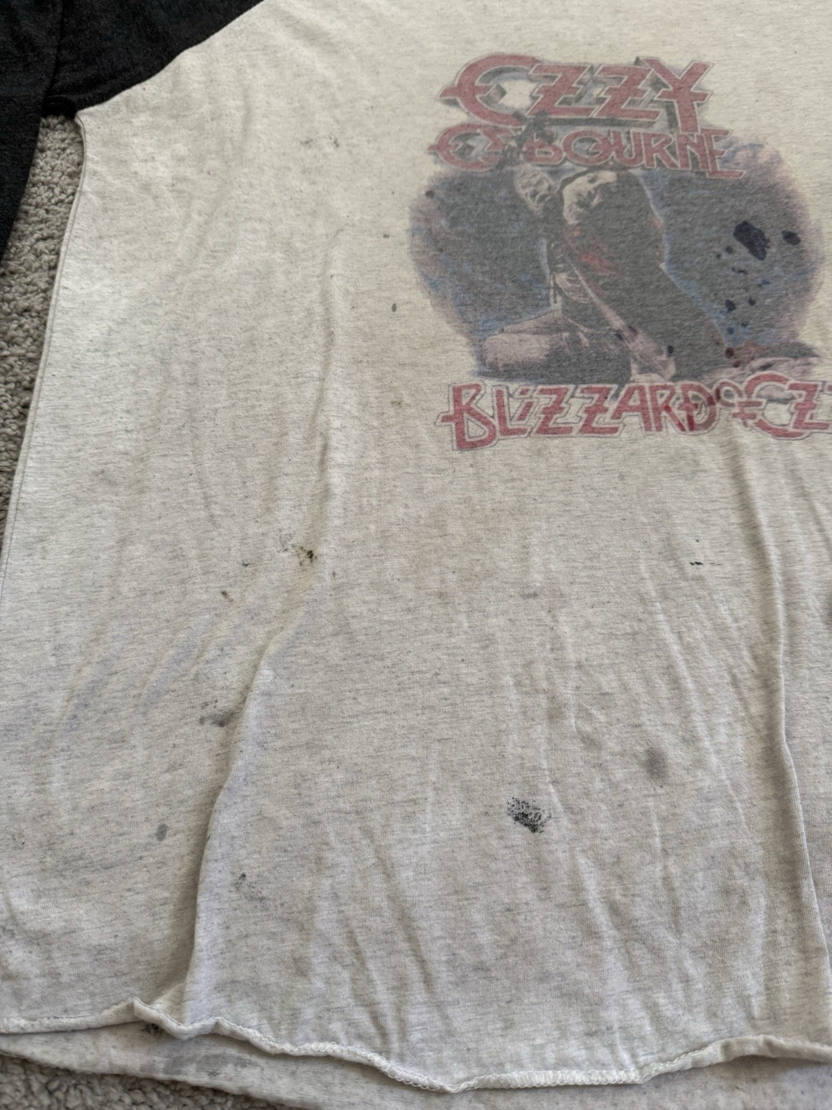 Vintage 1981 Ozzy Osbourne Blizzard of Ozz Upside Down Cross FLAWS Measures Med