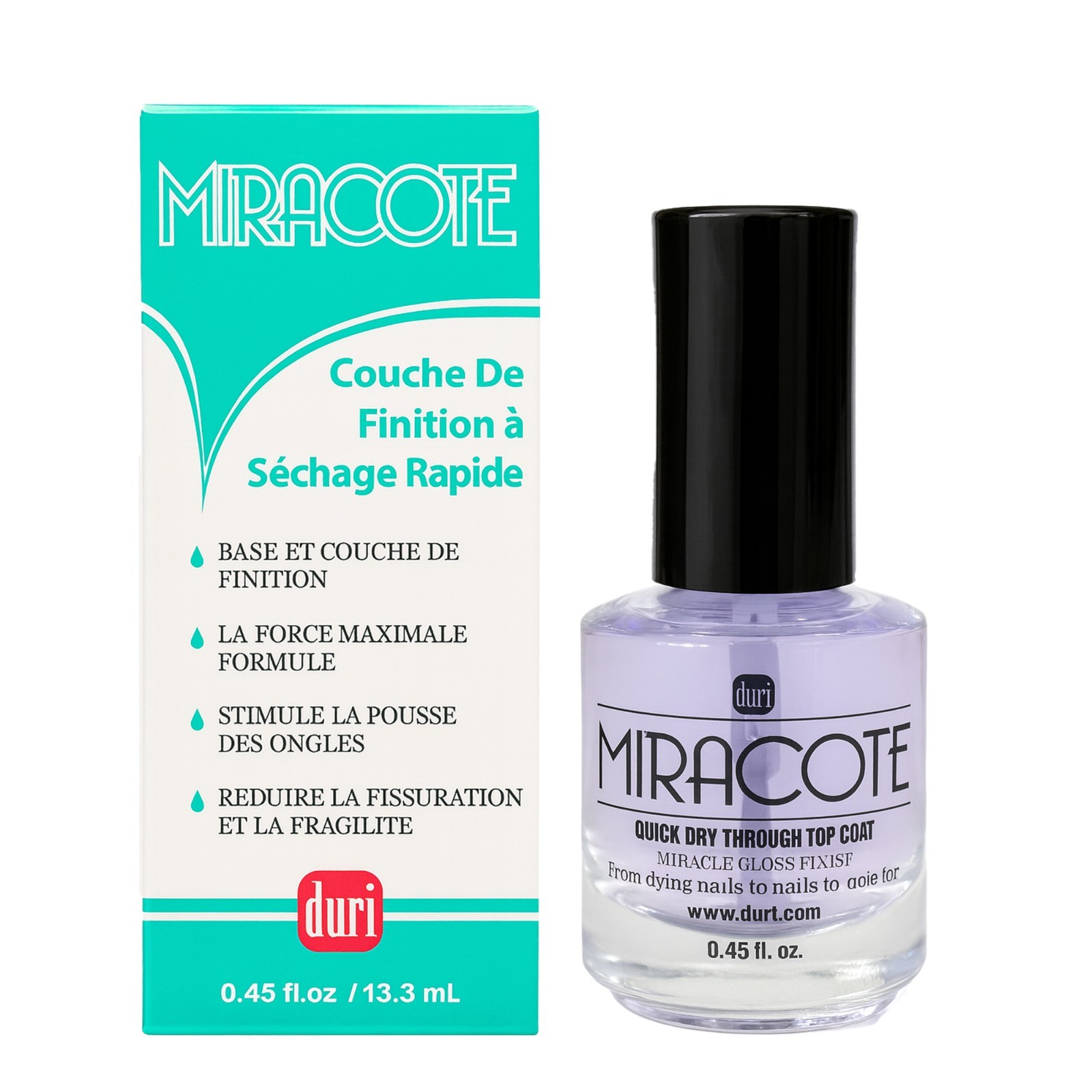 Duri REJUVACOTE 1/2 Nail Growth System + MIRACOTE Quick Dry Top Coat 0.45oz