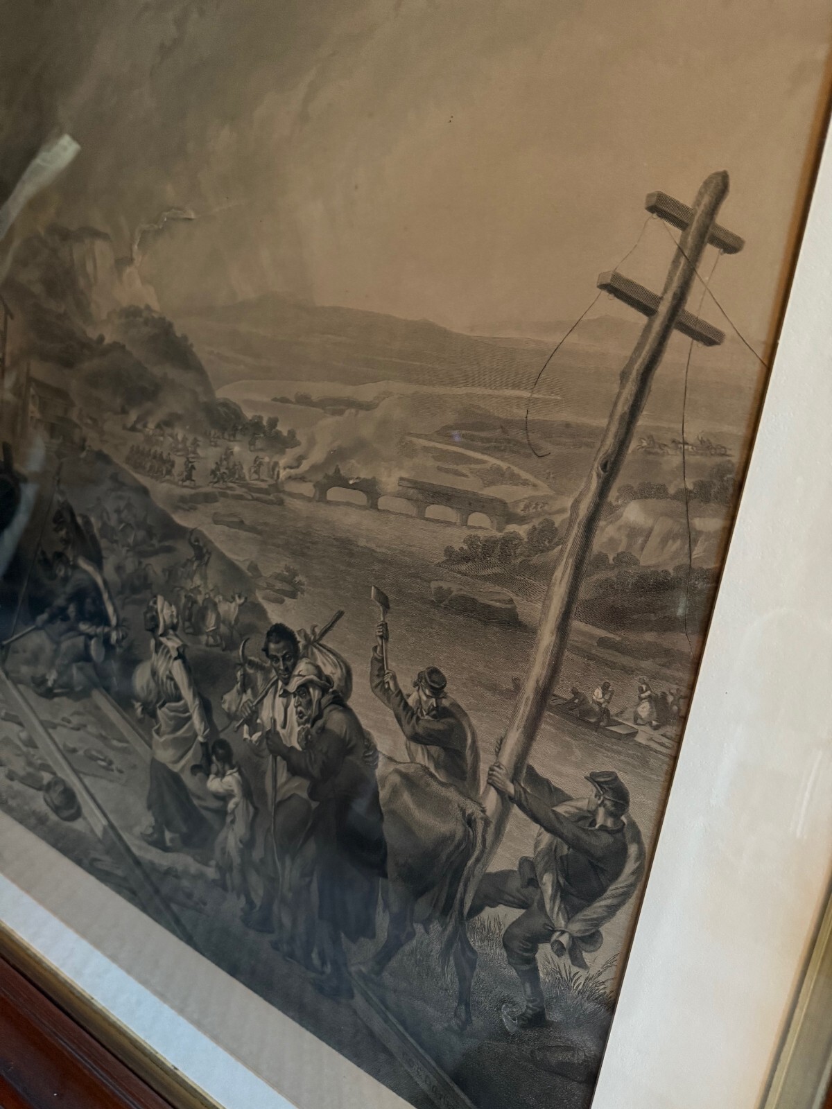 1883 Sherman's March to the Sea Civil War Print J P Fitch Hartford CT Large 55"