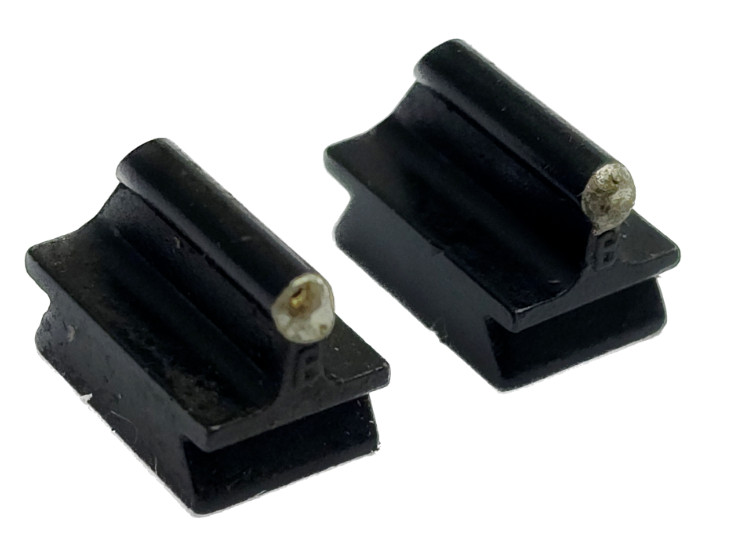 (2) Winchester Factory Original Steel 3/8” Dovetail Front Sight Blade Post Bead