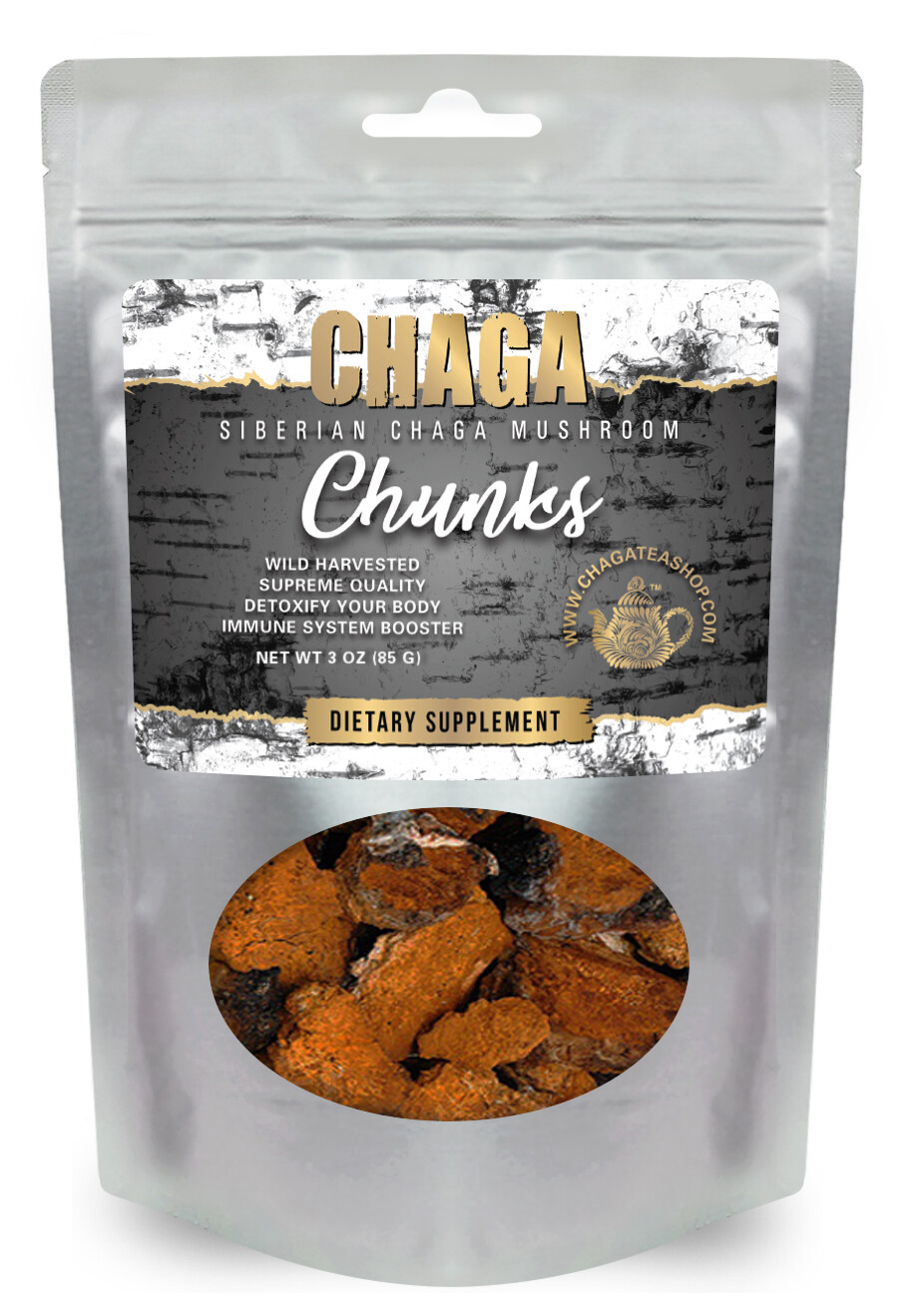 All Natural Siberian Chaga Whole Mushroom Chunks Wild Harvested