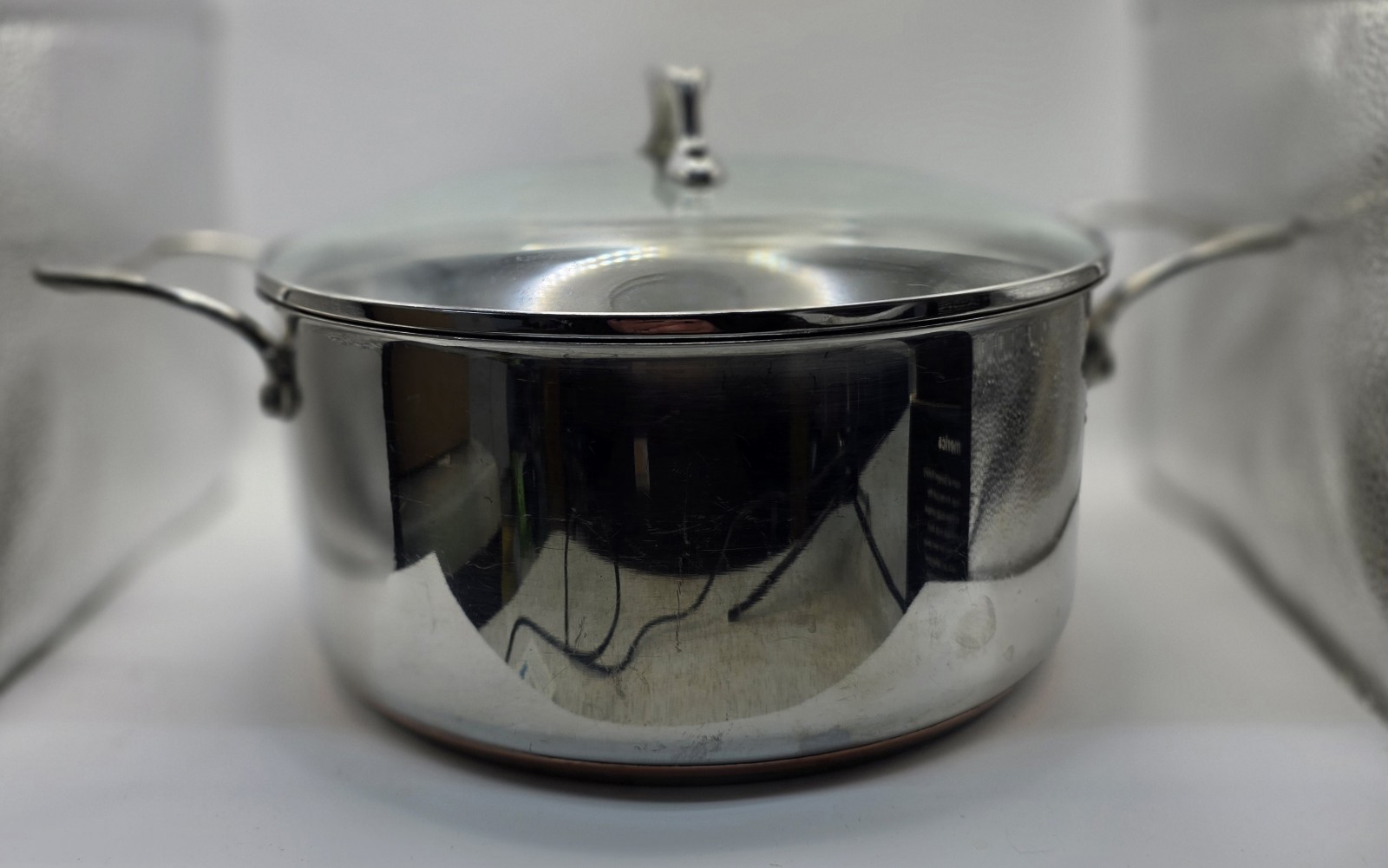 Emeril 6Qt Stainless Steel Copper Core Stock Pot with Glass Lid Double Handles