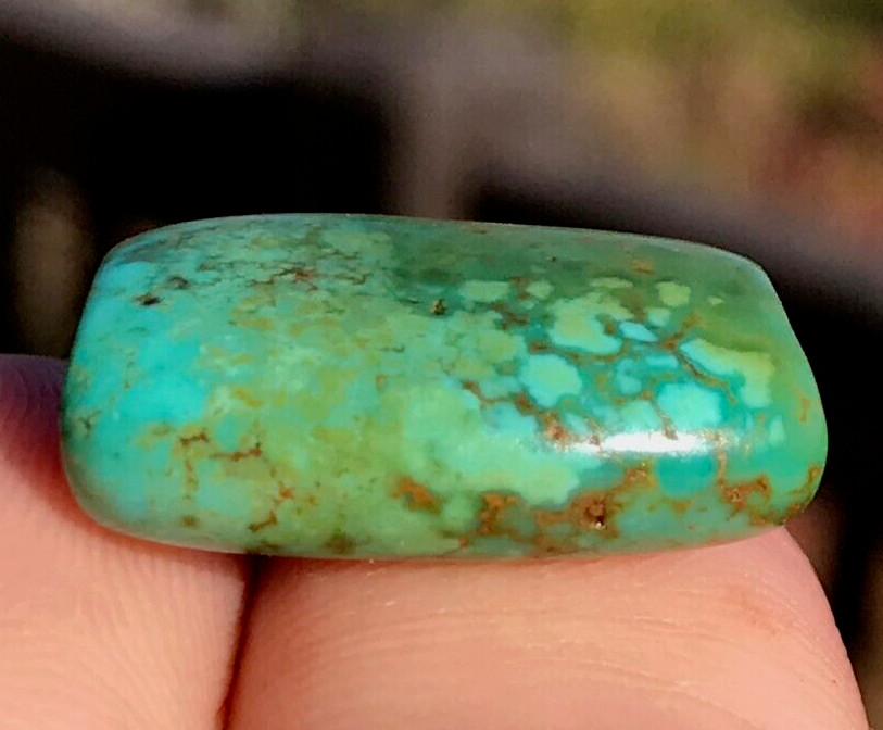 ANTIQUE RARE VERY OLD TIBETAN TURQUOISE BEAD - BEAUTIFUL WORN PATINA!
