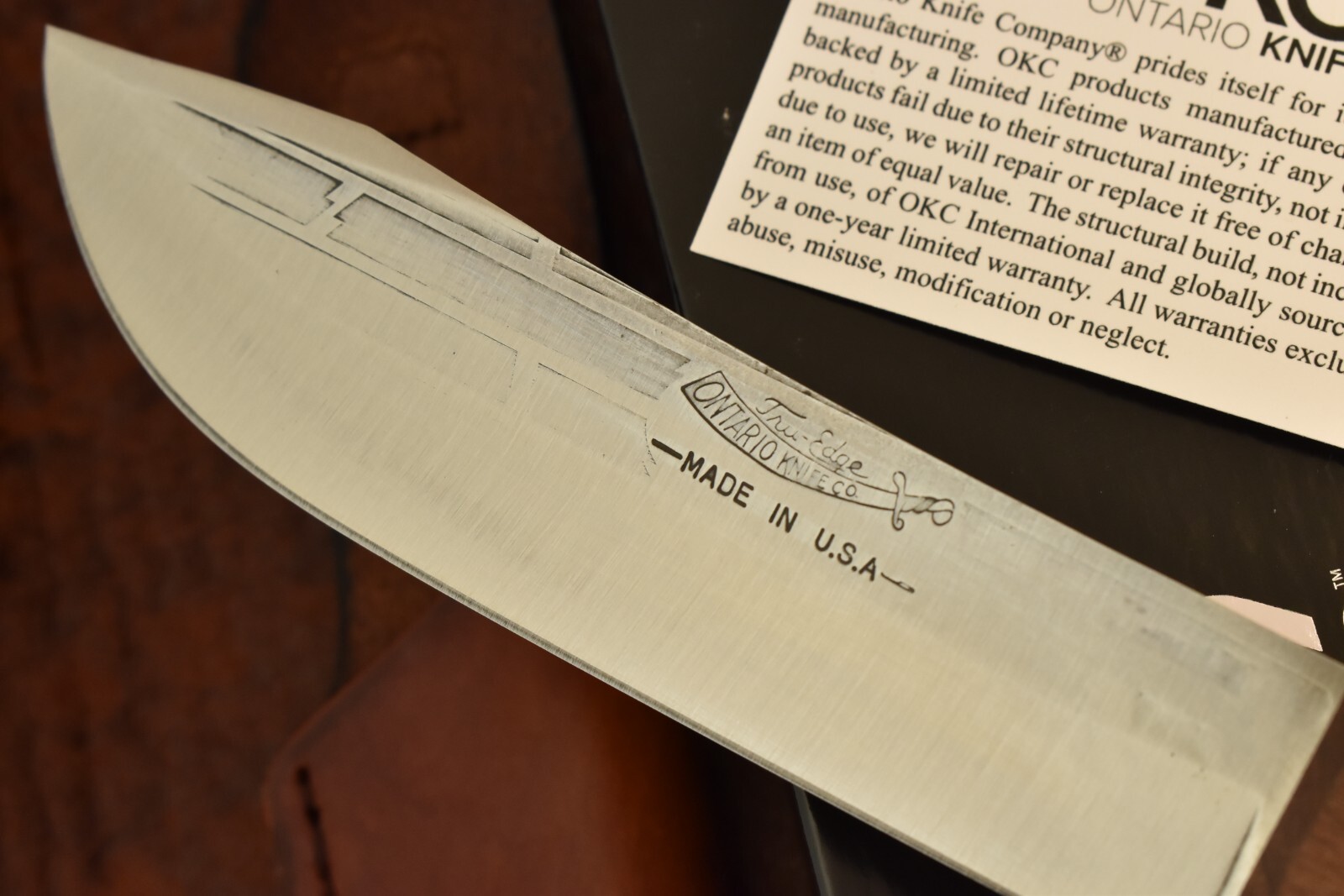 OLD HICKORY MADE IN USA WOOD FIXED BLADE HUNTING SKINNING BUTCHER KNIFE ONTARIO