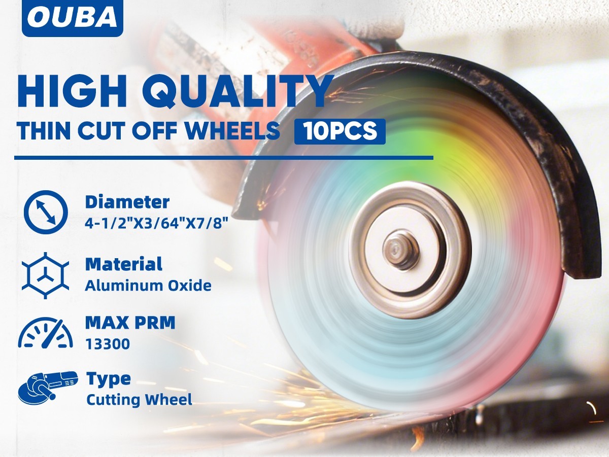 10 Pack Cut Off Wheels 4-1/2" Metal & Stainless Steel Angle Grinder Cutting Disc