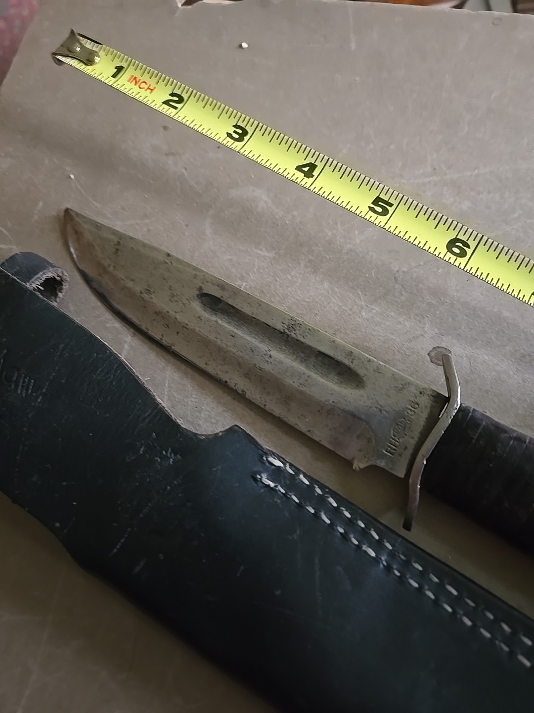 Vintage US WW2 Pal RH-36 Fighting Knife & Leather Sheath Please Read