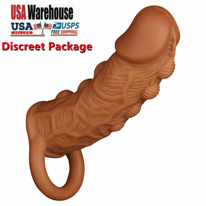 Male Big Cock-Girth-Enlarger-Enhancer-Penis-Extension-Extender-Sheath-Sleeve-Men