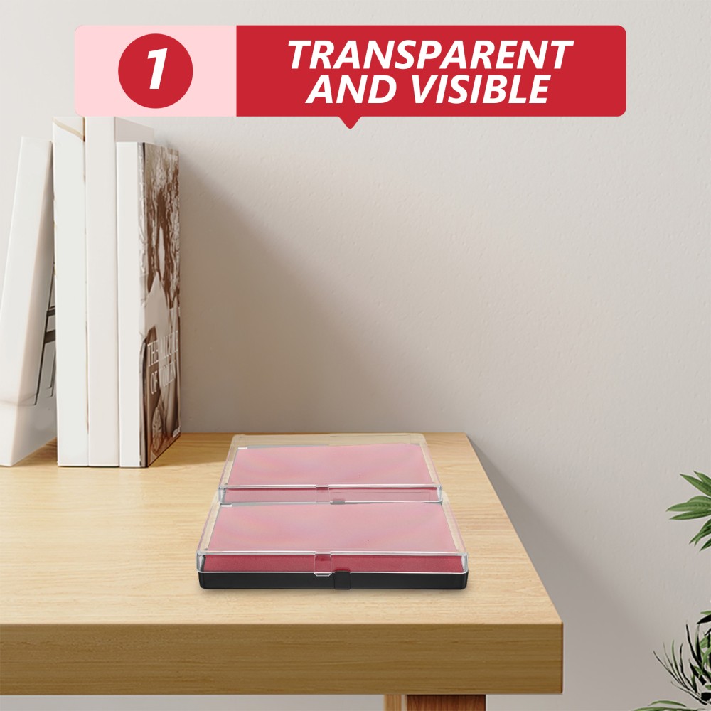 2X Badge Display Box Pin Collection Case Medal Storage Showcase Frame