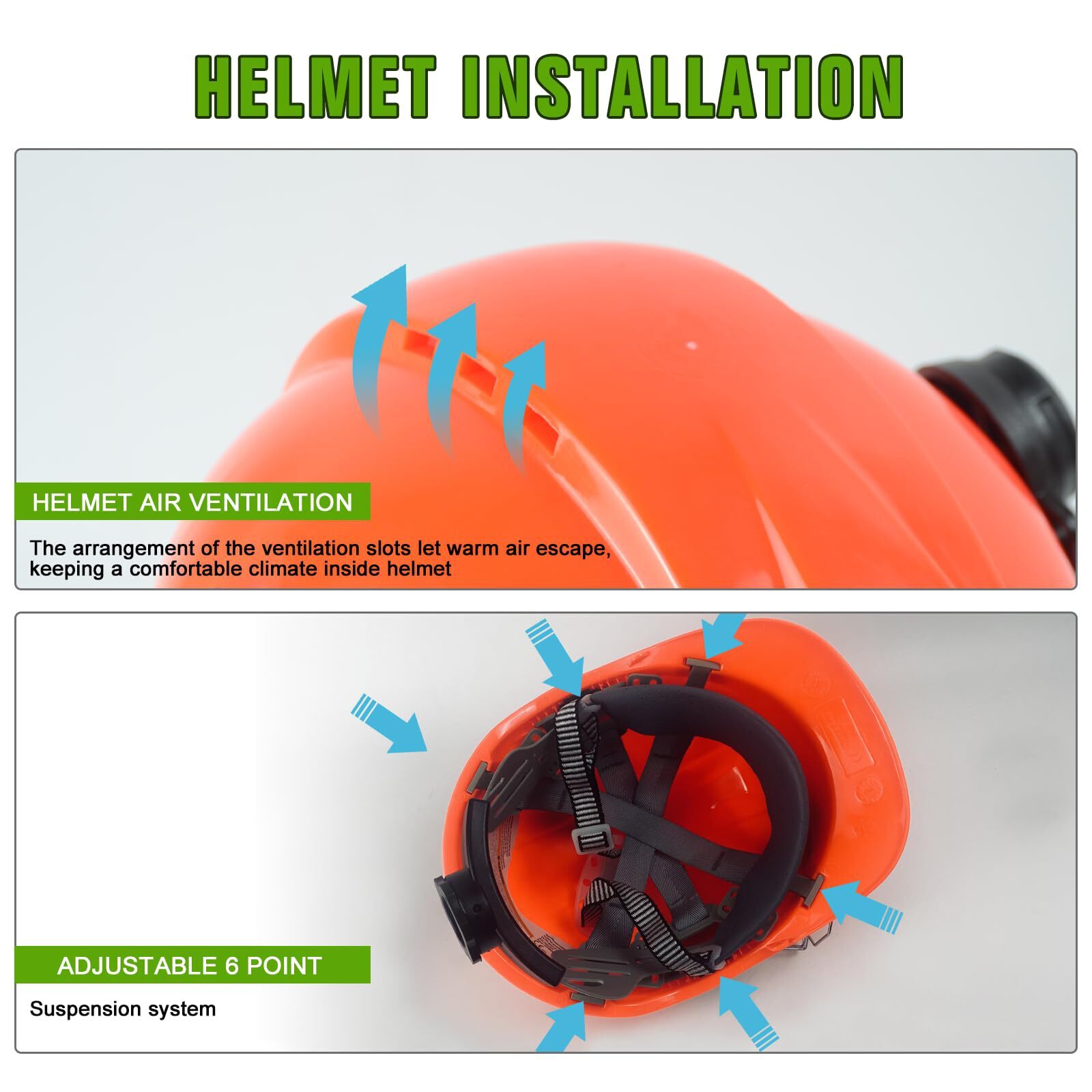 Forestry Helmet with Face Visor and 25.9 dB SNR Ear Protection