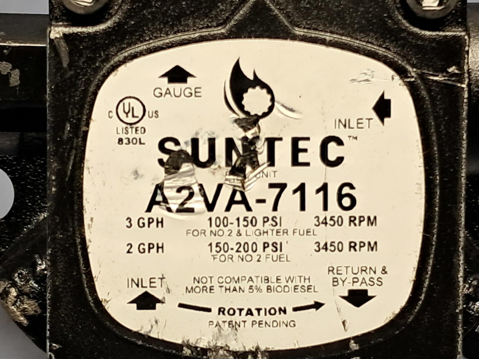 SUNTEC Fuel Pump A2VA-7116 for Oil Burners & Hot Water Pressure Washers