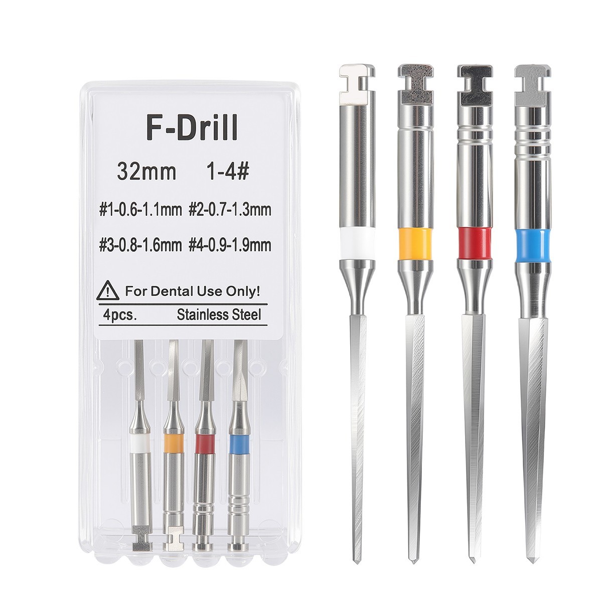 Dental Endodontic F Drill Reamers Fiber Post Drills Reamer 32mm 1-4# AZDENT