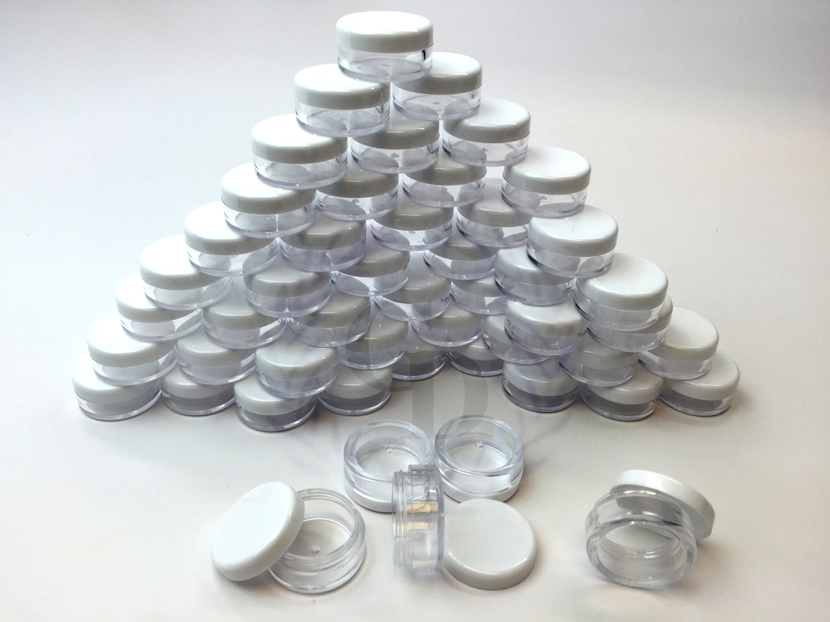 1000Pcs 5g White Cosmetic Empty Jar Pot Eyeshadow Makeup Face Cream Lip Balm 5ml