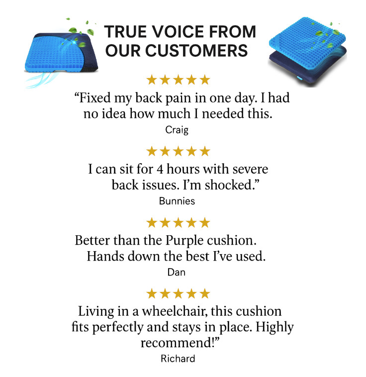 VIVAMINT Gel Seat Cushions for Long Sitting- Extra Large, 2" Inch Ultra Thick