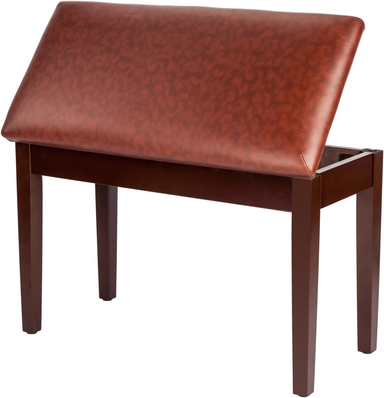 Duet Piano Bench with Storage Compartment and Thick Cushion Hinged Top Artist