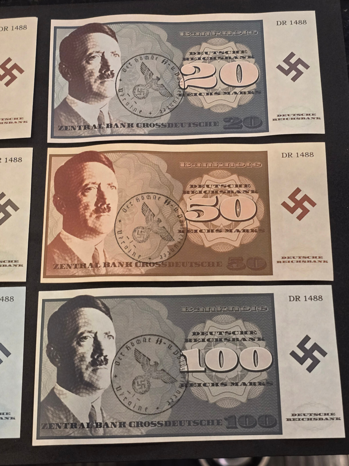 THIRD REICH CURRENCY Adolf Hitler Banknotes Reichsbanknotes x 1,5,10,20,50,100