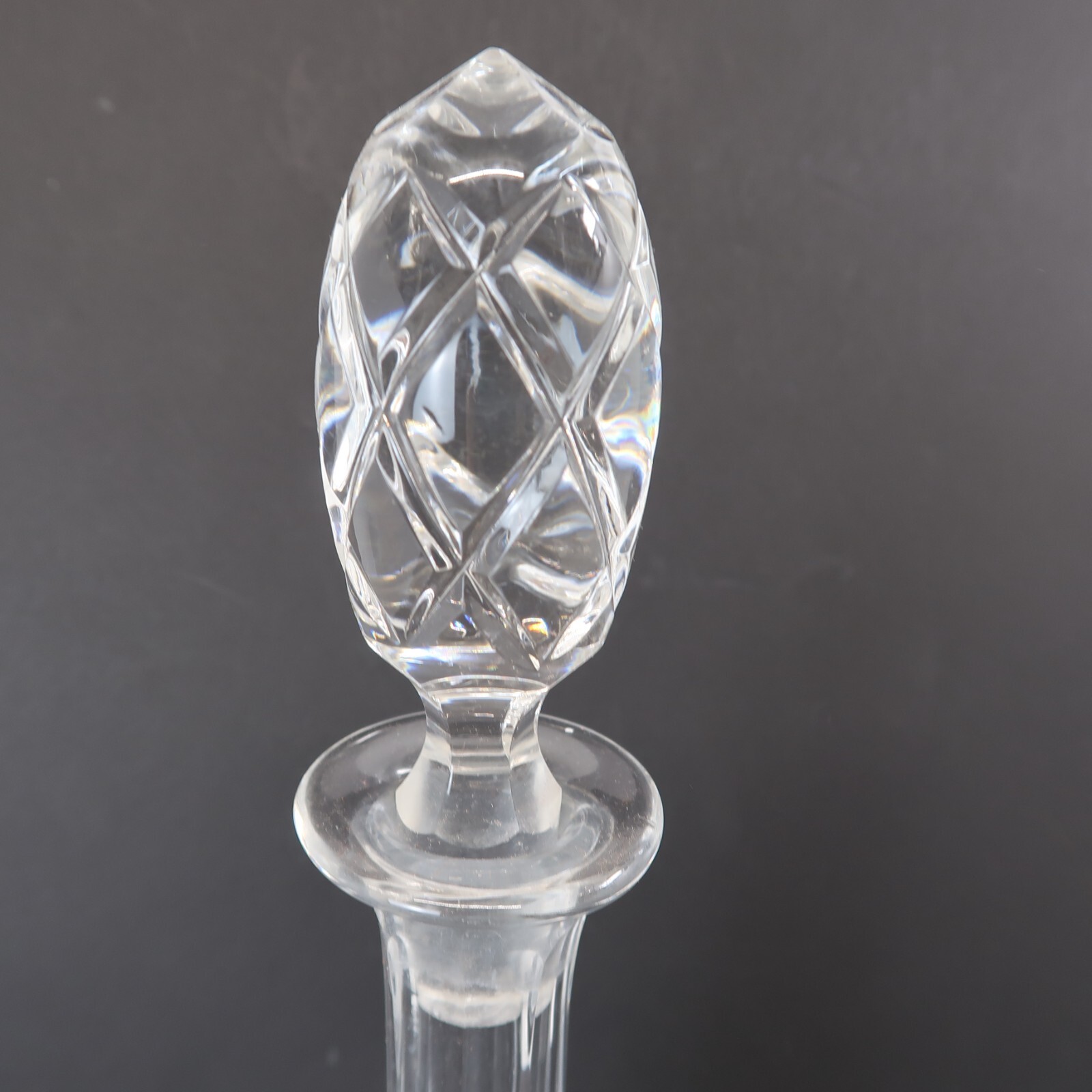 Vintage Clear Cut Decanter w/ Stopper Liquor Barware 14 inch tall