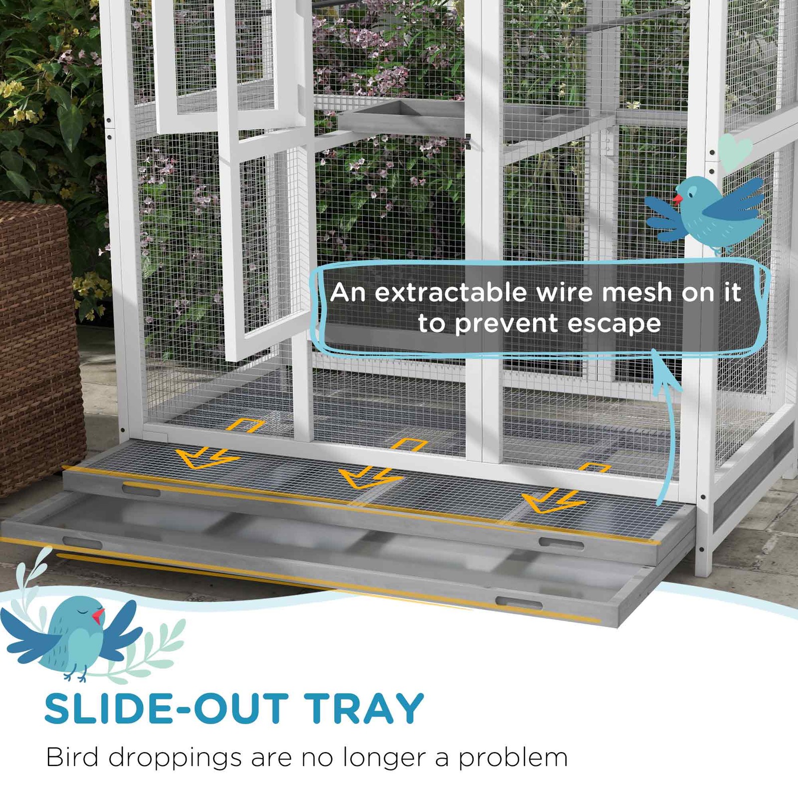 Large Bird Cage with Extra Inches, Beautiful Waterproof Flight Cage