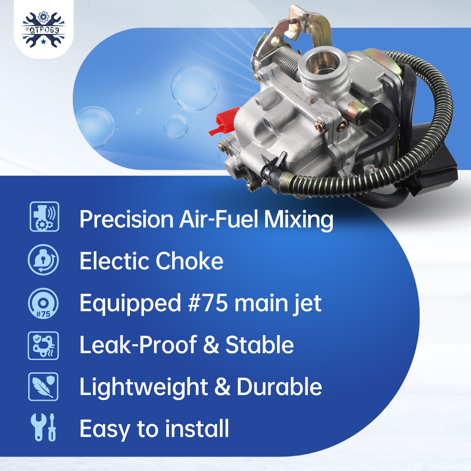 Scooter Carburetor For 50cc Chinese GY6 139QMB Moped 49cc 50cc SUNL BAJA TAOTAO