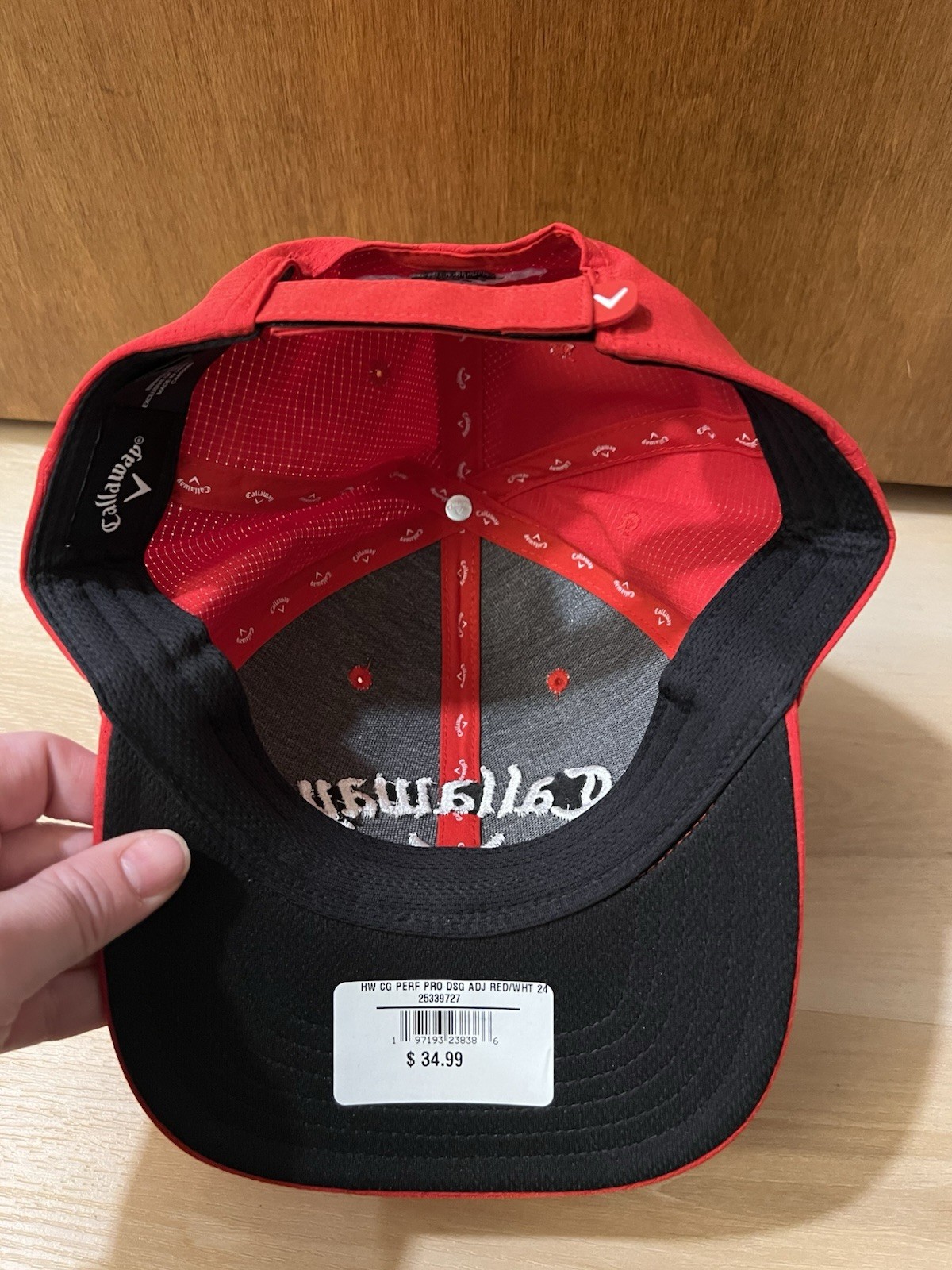 NWT Callaway Performance Pro Odyssey Red Adjustable Strapback Golf Hat Cap New