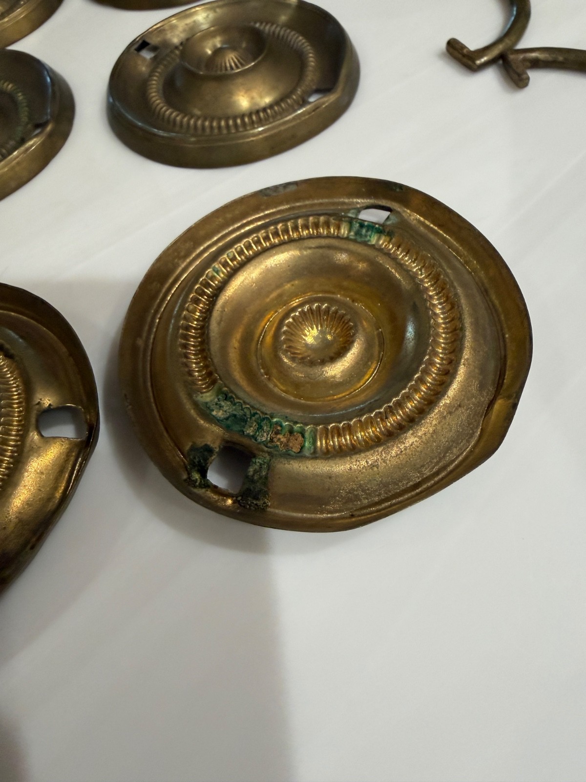 antique Hepplewhite round bail pulls 1810 English George parts restoration set