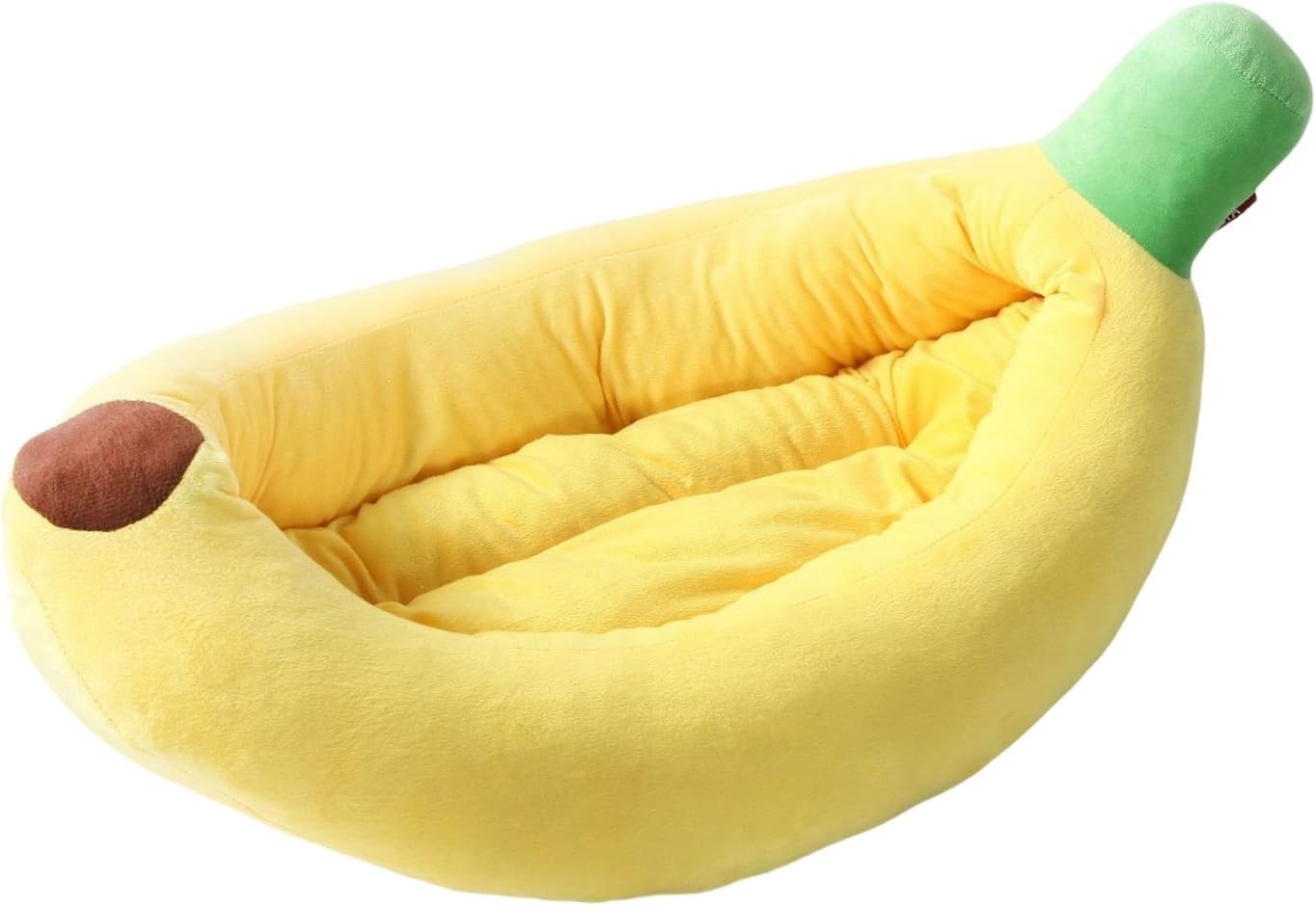 Banana Bed for Cats Dogs, Banana Pet Bed, Creative Fluffy Banana Boat Shape