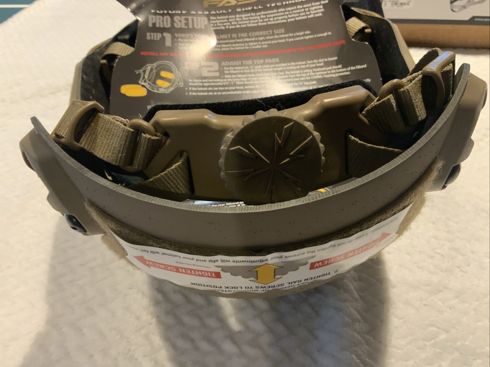 OPS-CORE FAST SF CARBON HELMET SYSTEM XLarge Tan Vented Lux Liner With OCC Dial