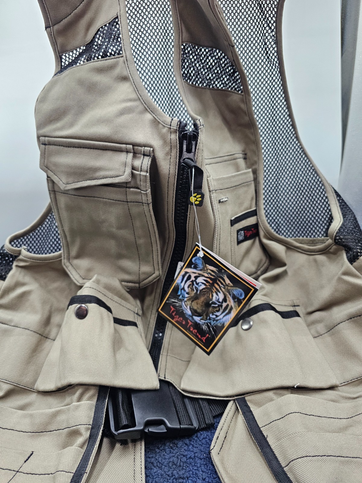 Tiger Trend 501001552XL Utility Tool Vest, Rugged Construction XLarge - Khaki