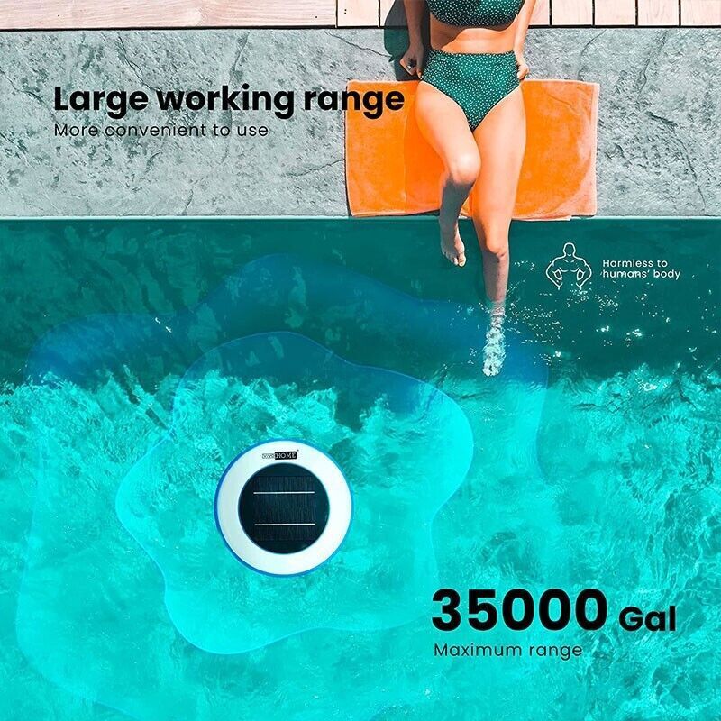 Solar Pool Ionizer Chlorine-Free Sun Shock & Water Purifier Up to 35,000 Gal