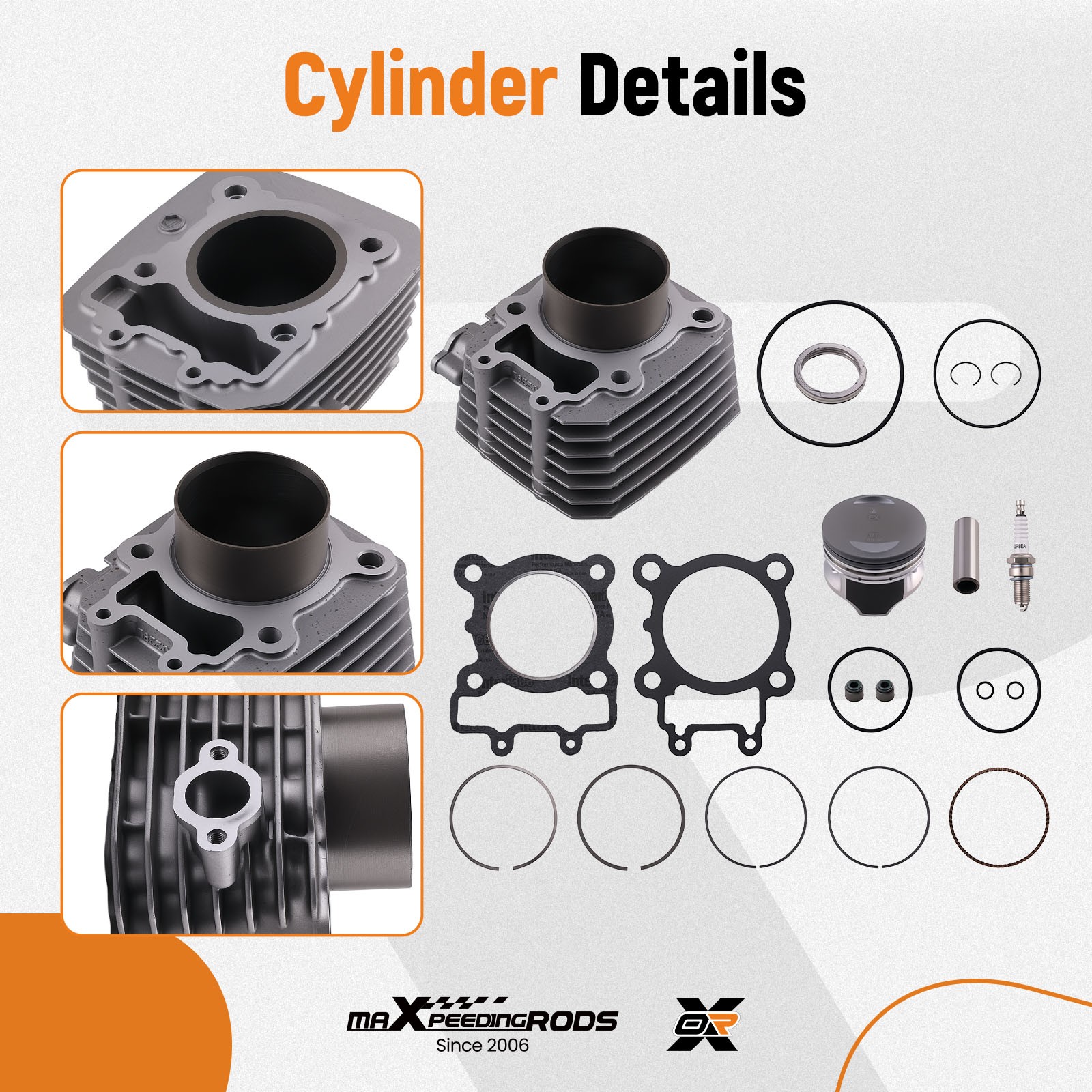 Cylinder Jug w/ New Piston & Top End Kit For Kawasaki Bayou KLF 250 2003-2011