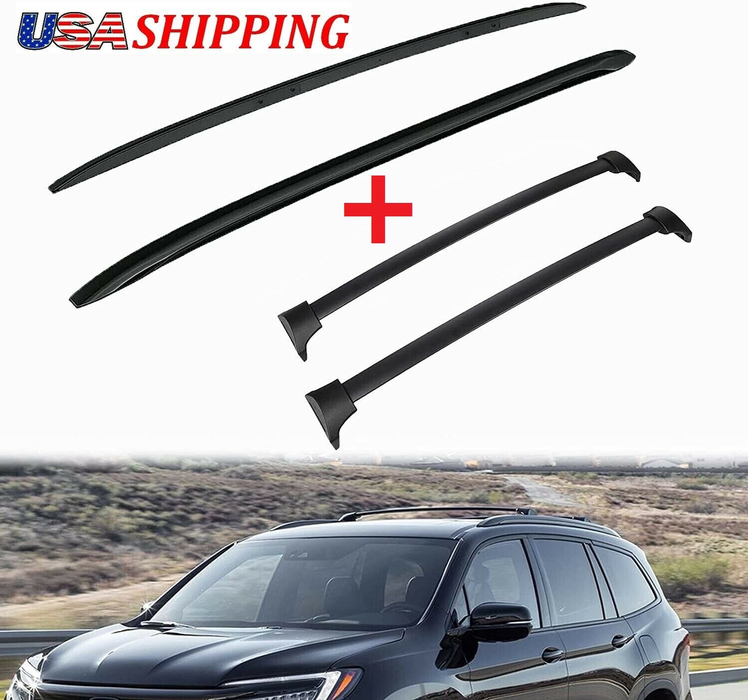 Roof Rack Side Rails Cross Bars for Honda Pilot 2016 2017 2018 2019 2020 2021 22