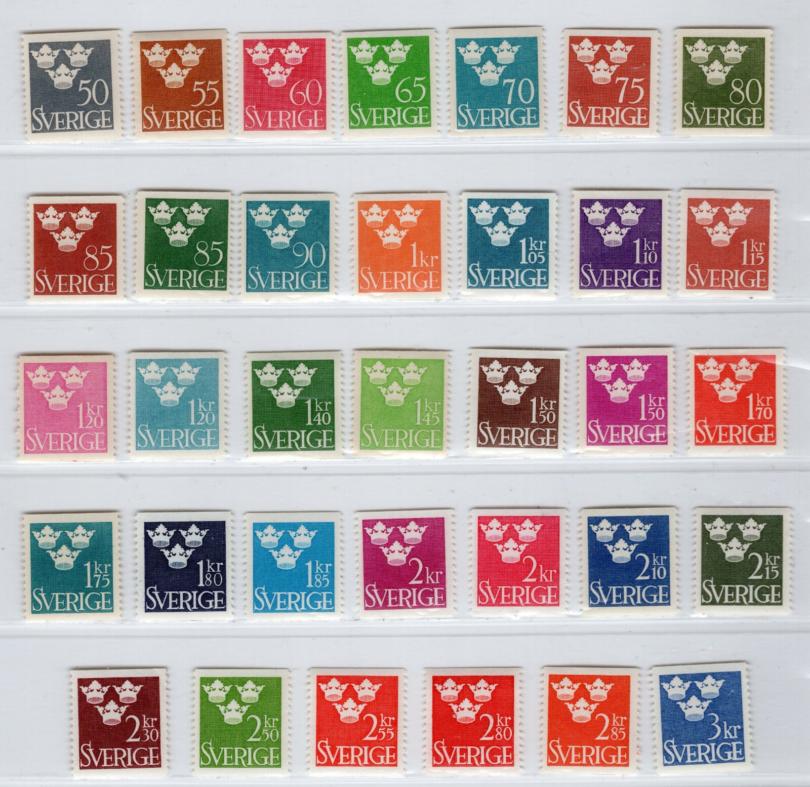 SWEDEN 1939-1969 THREE CROWNS  A REAL LONGEVITY AND BEAUTIFUL SET PERFECT MNH