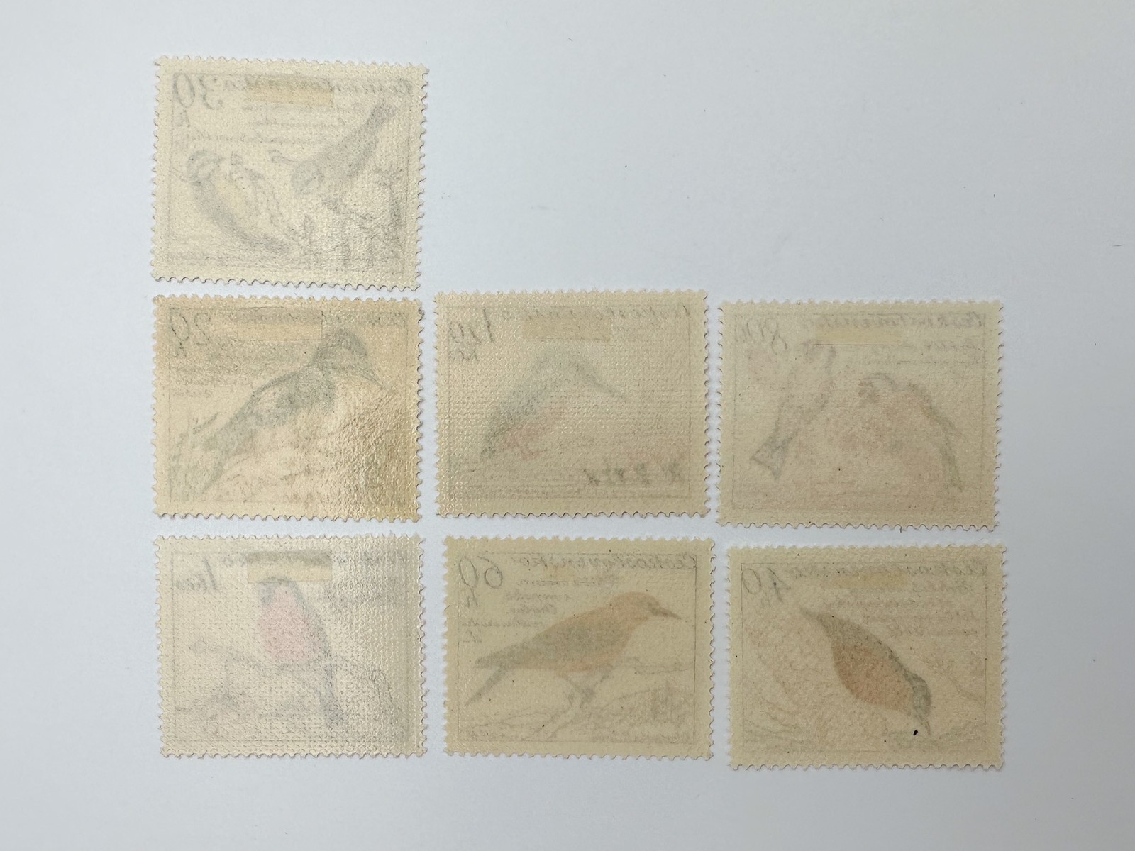 Postage Stamps Flora Fauna Czechoslovakia Vintage Set 19 pcs Birds Fishes Flower