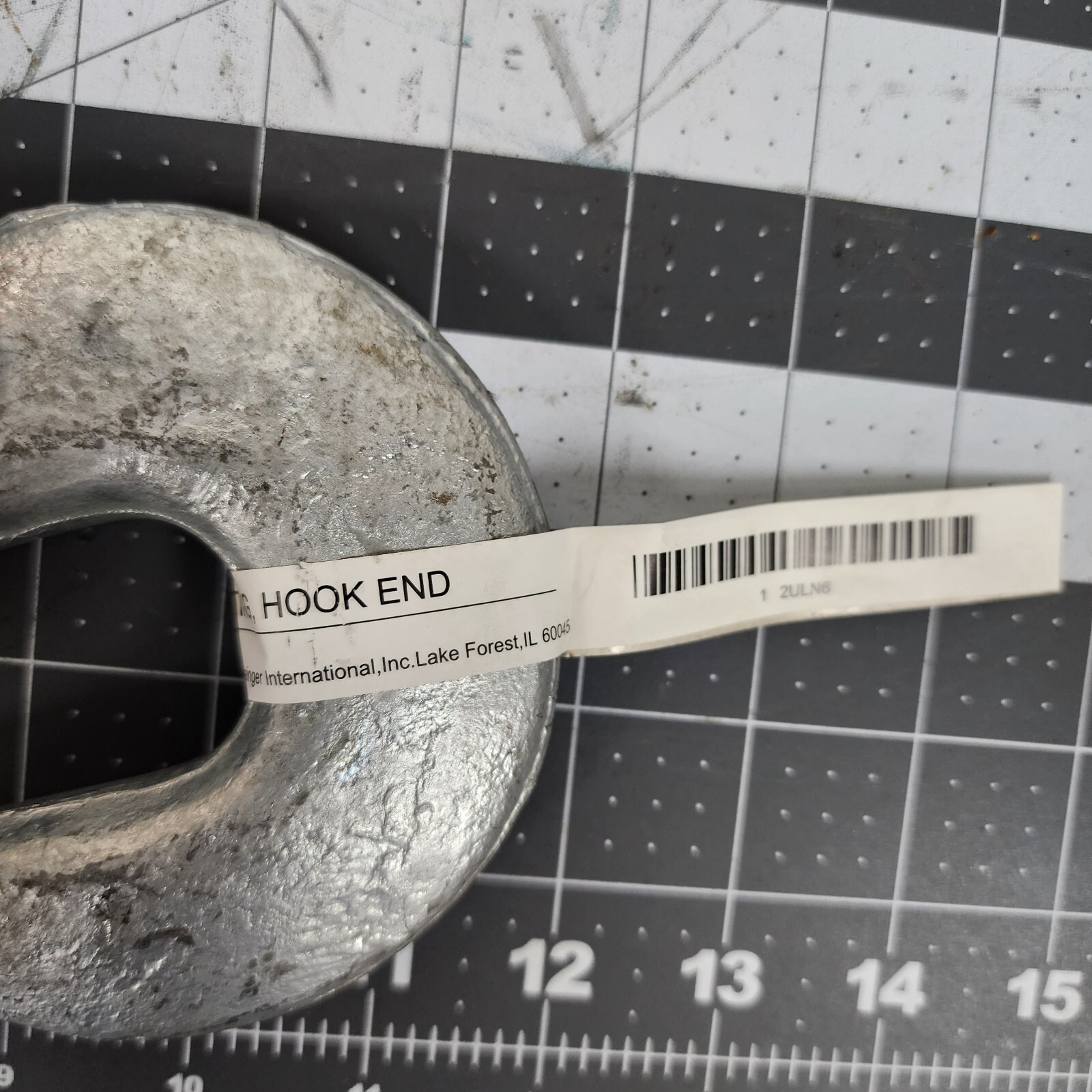 1” x 16” Galvanized Turnbuckle Hook 5000 lbs. 18” Take Up 2ULN6 1 HOOK [B8S2]