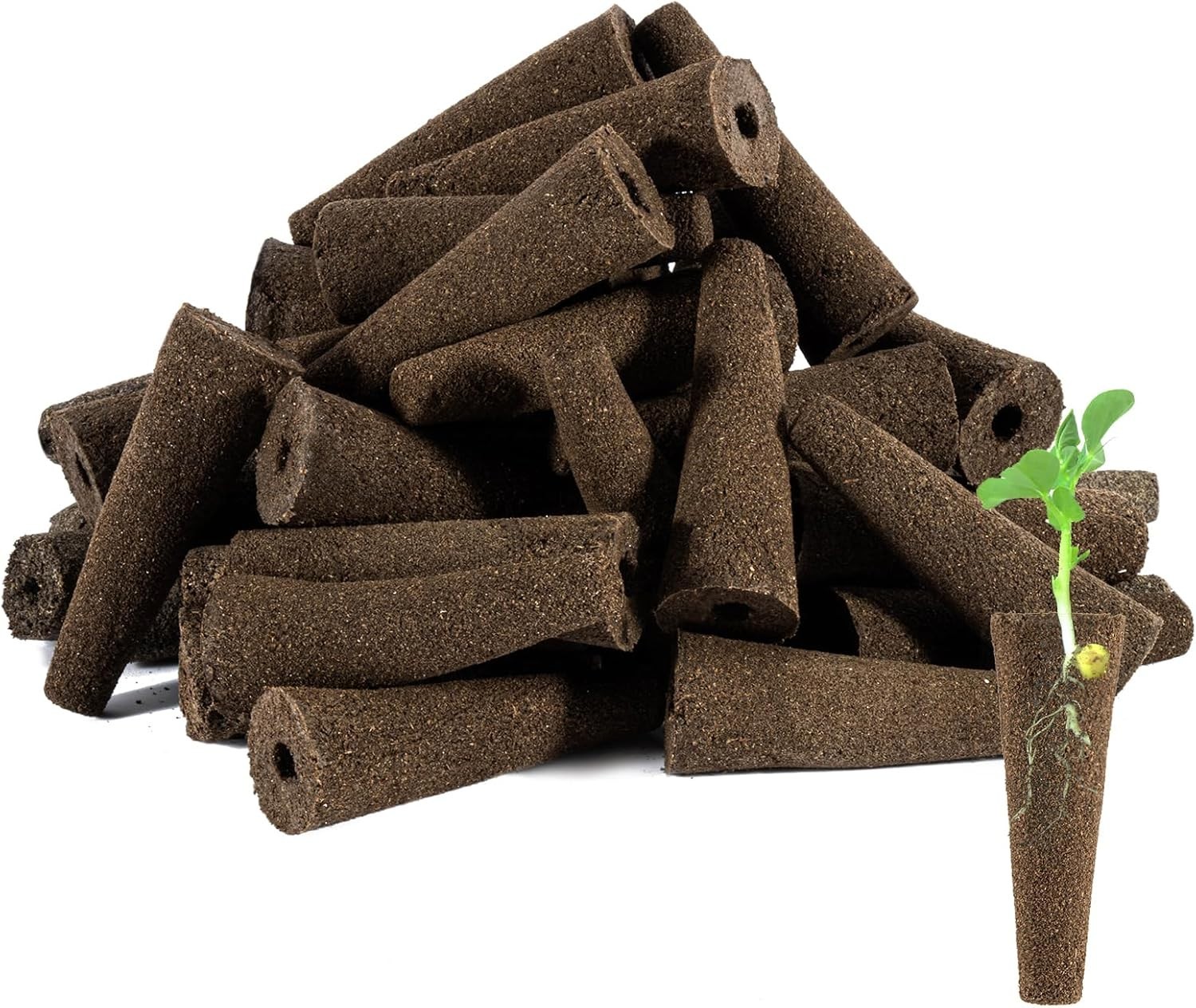50 pc Hydroponic Grow Sponges Seed Starter Plugs for Herbs, Vegetables & Flowers