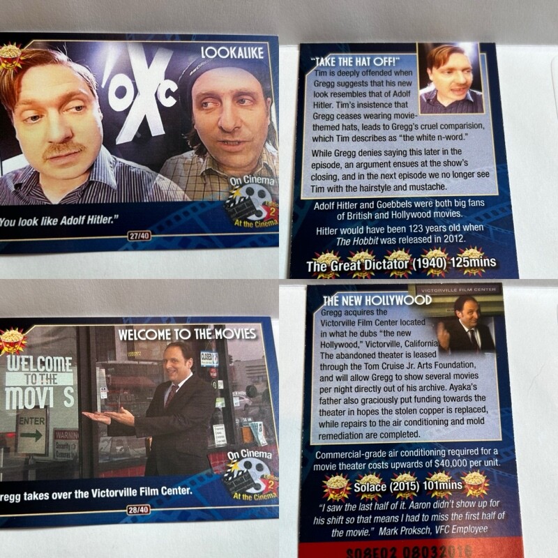 On Cinema at the Cinema Second Edition 2 Trading Cards You Pick 'Em