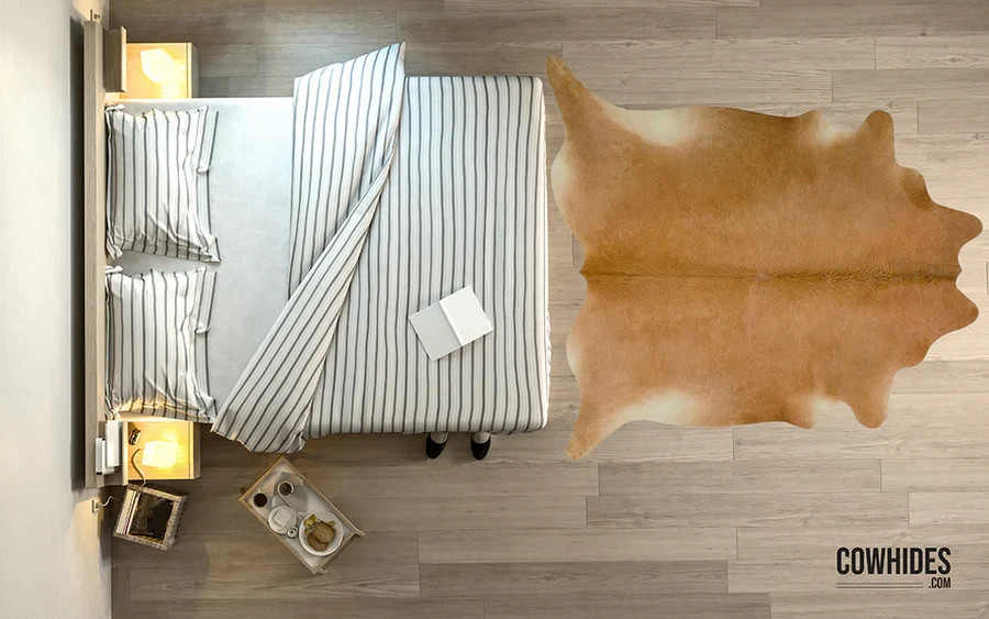 GENUINE BEIGE LARGE Cowhide Rug Leather Natural Hair on Cow Hide Carpet Skin