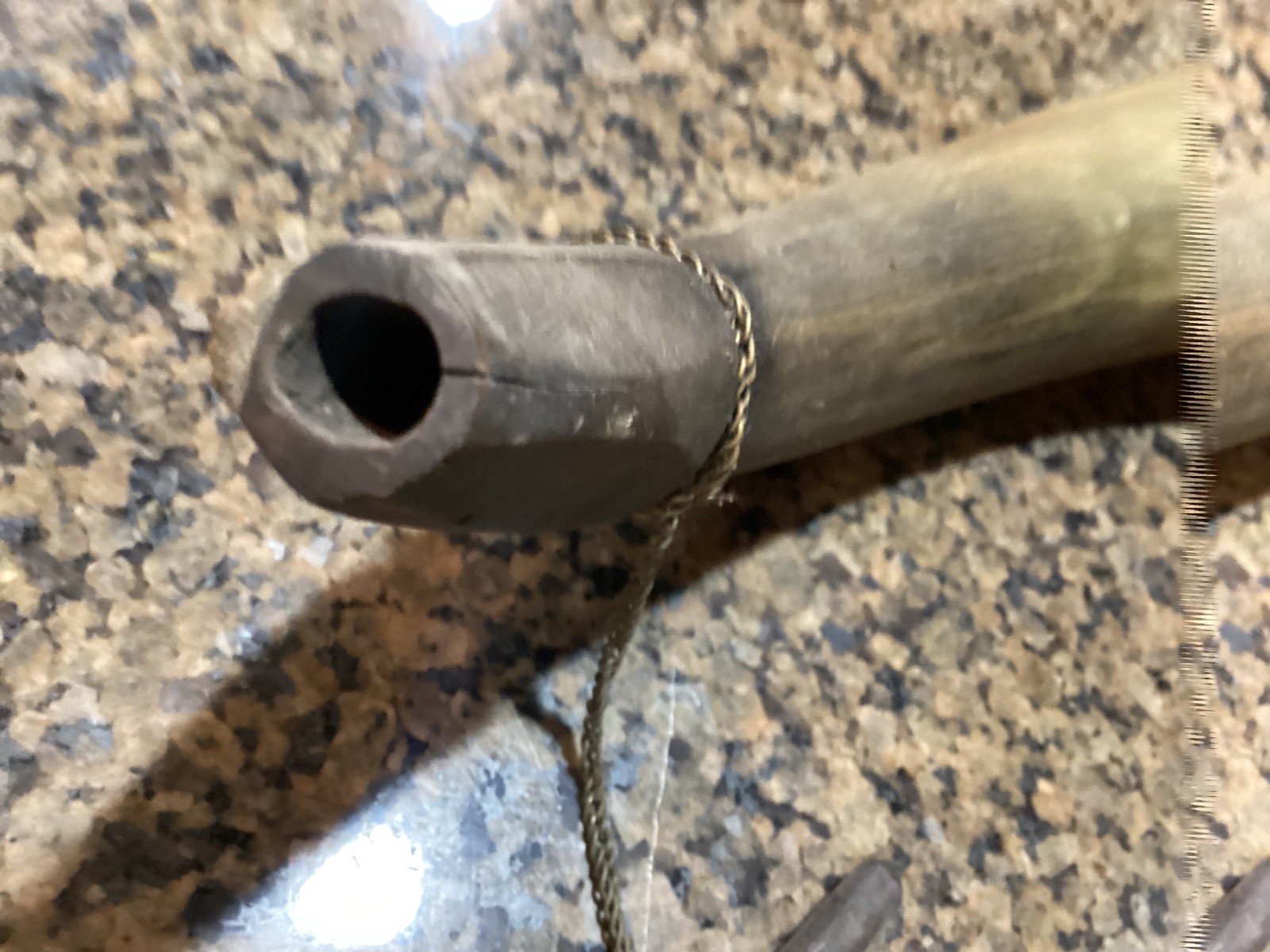 Large 18” Antique Powder Horn Engraved 1st New Jersey 1861