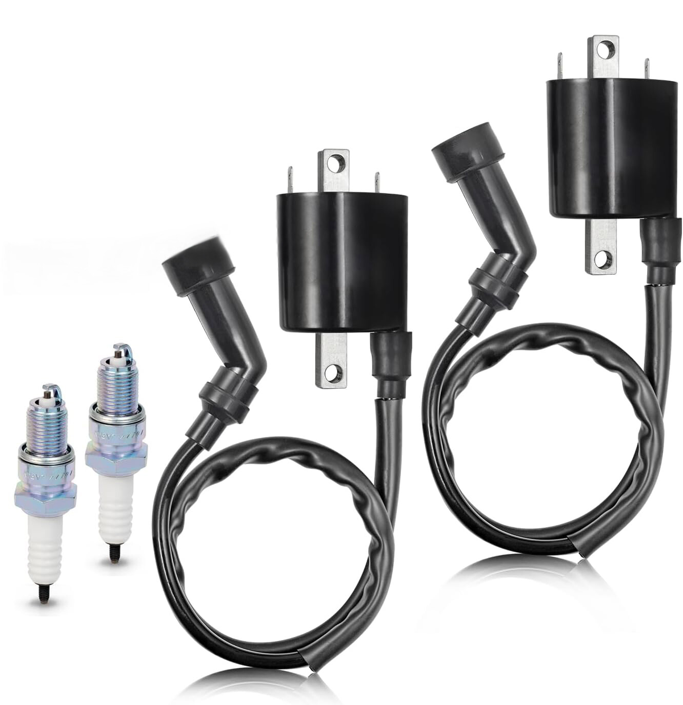 Ignition Coil Pack Spark plug W Cap For Yamaha V Star 1100 XVS1100 1999-2009 R+L