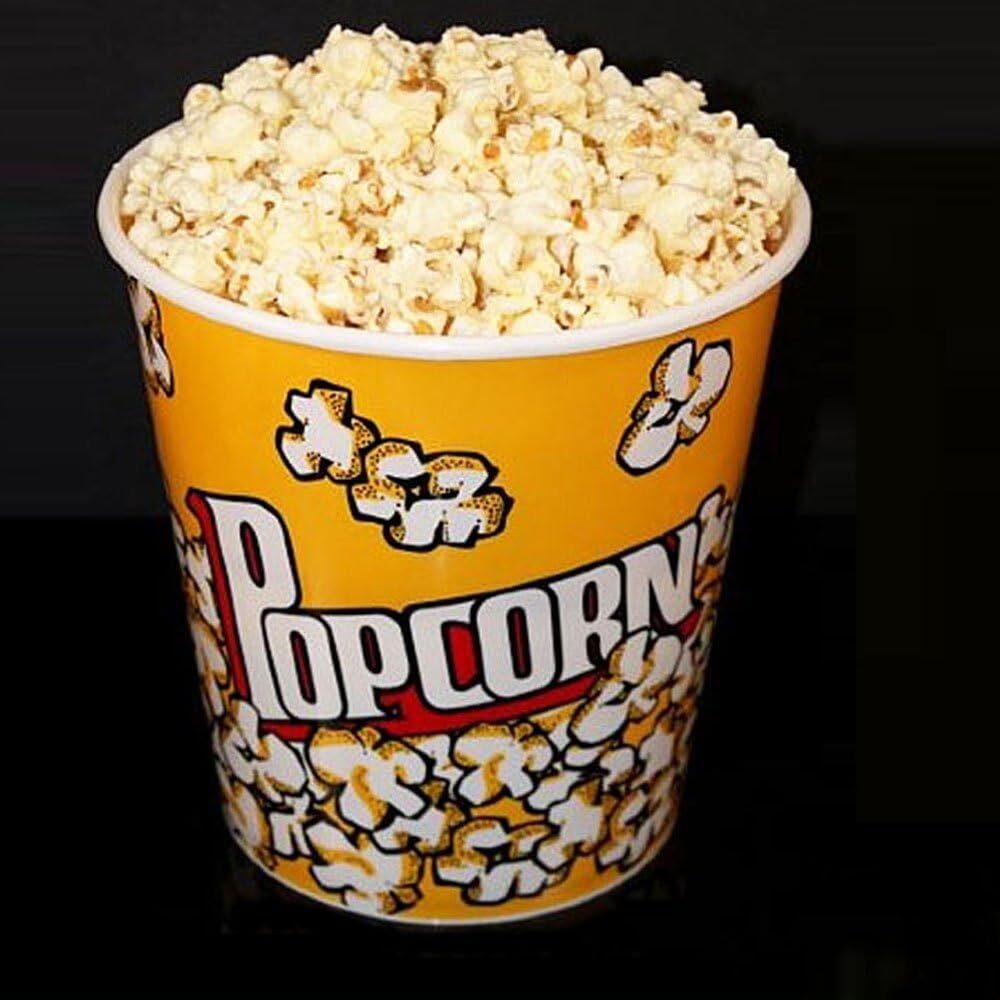 Retro Style Plastic Popcorn Containers Boxes Bucket for Movie Night (3 Pack)