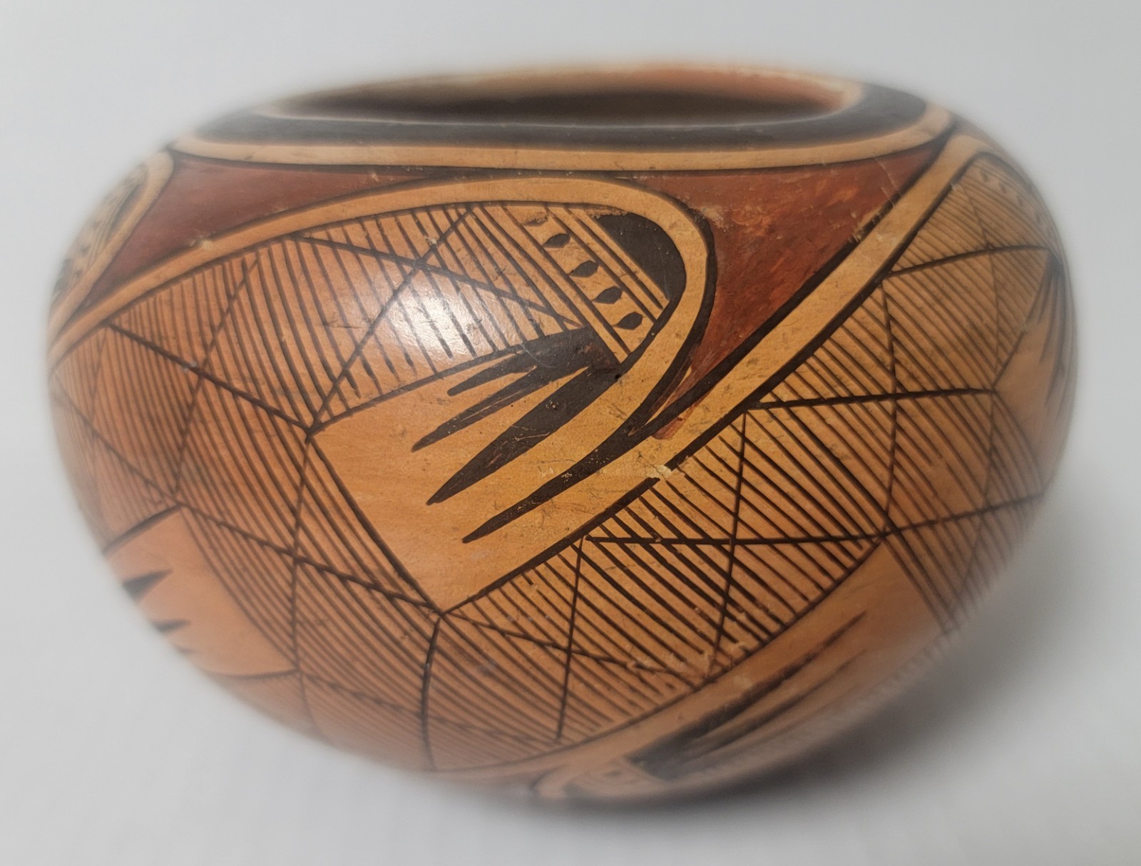 Hopi Pottery Bowl- Early 20th Century- Signed As Nampeyo- With Original Tag