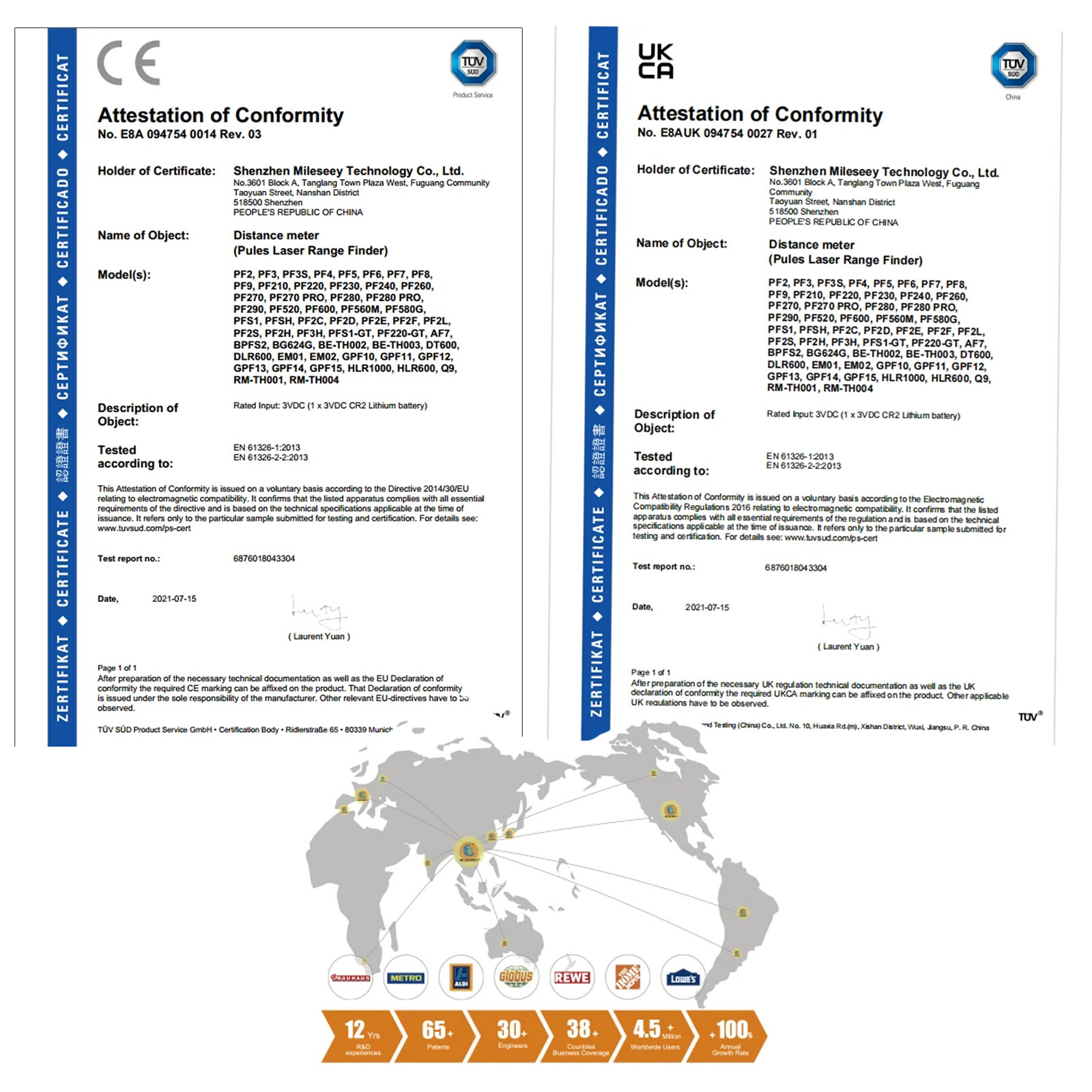 Mileseey 229Ft Laser Distance Measure Meter 2"LCD Backlit Auto level Auto height