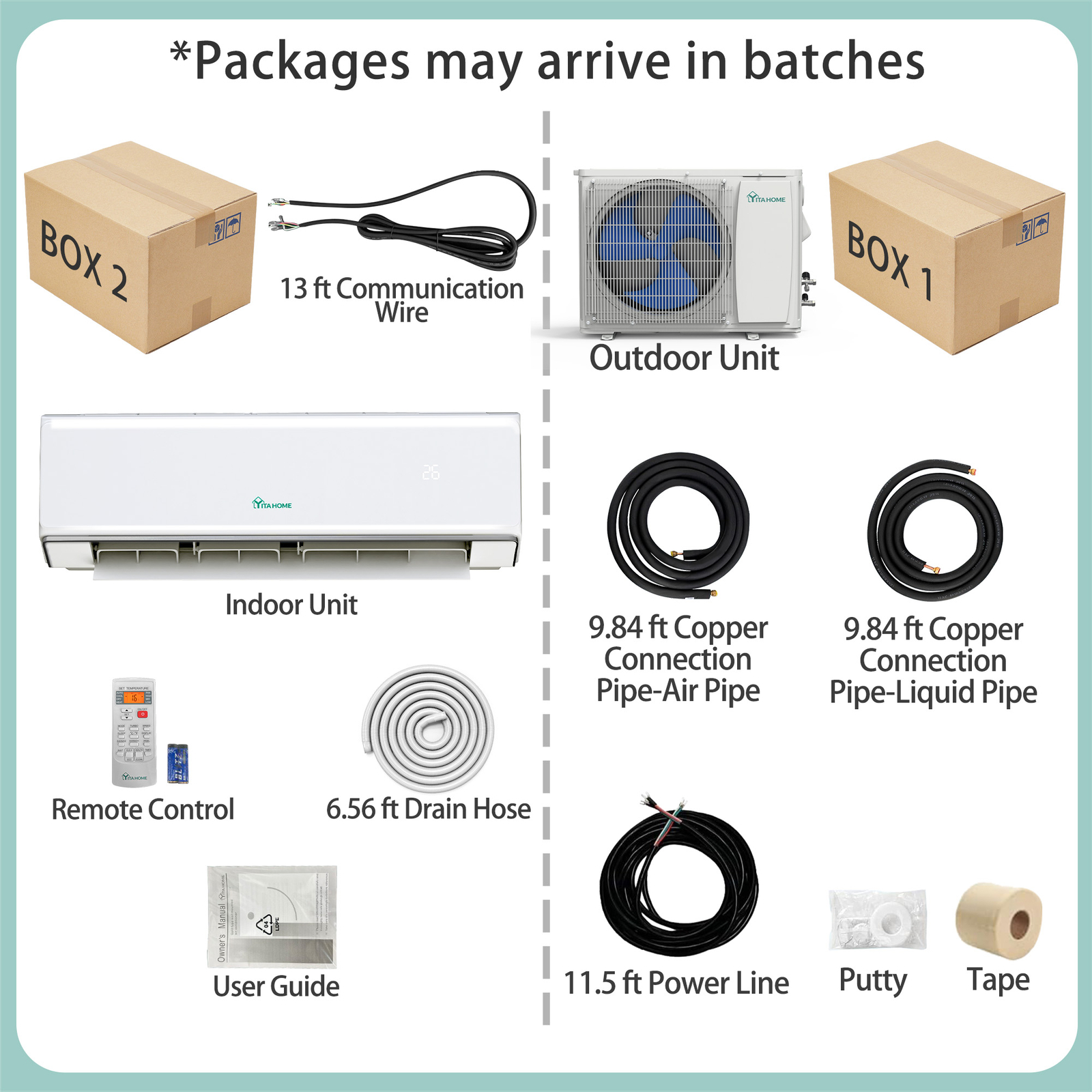 18000 BTU Mini Split Air Conditioner Heat Pump System 208-230V Ductless AC Cool